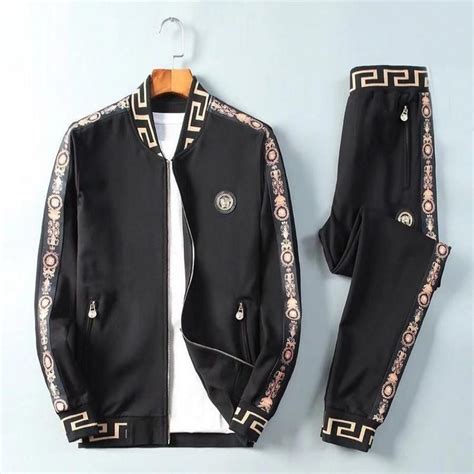 black and gold versace tracksuit|versace velour tracksuit men.